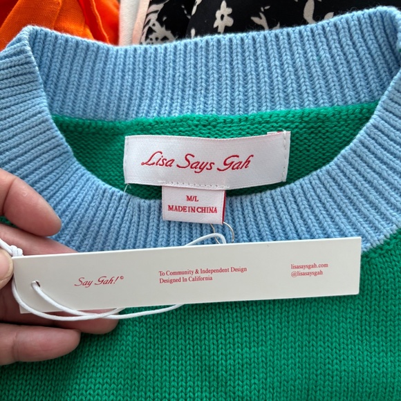 NWT Lisa Says Gah! Multicolor Quinn Sweater Vest M/L - Picture 5 of 5